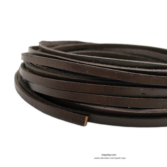 3x2mm Flat Leather Cords Dark Brown Genuine Leather Strap Leather Strip 2 Yards