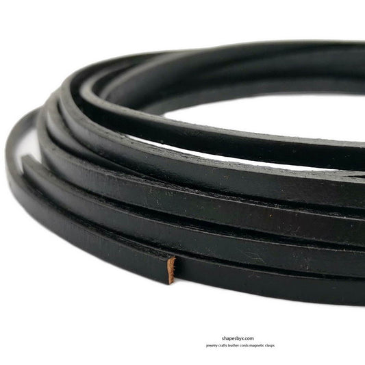 4x2mm Flat Leather Cords Genuine Leather Strip 4mm Jewelry Making Tie 2 Yards Black