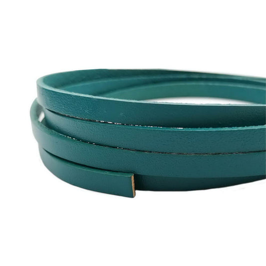 5mmx2mm Flat Leather Cord 5mm Real Leather Strip Teal