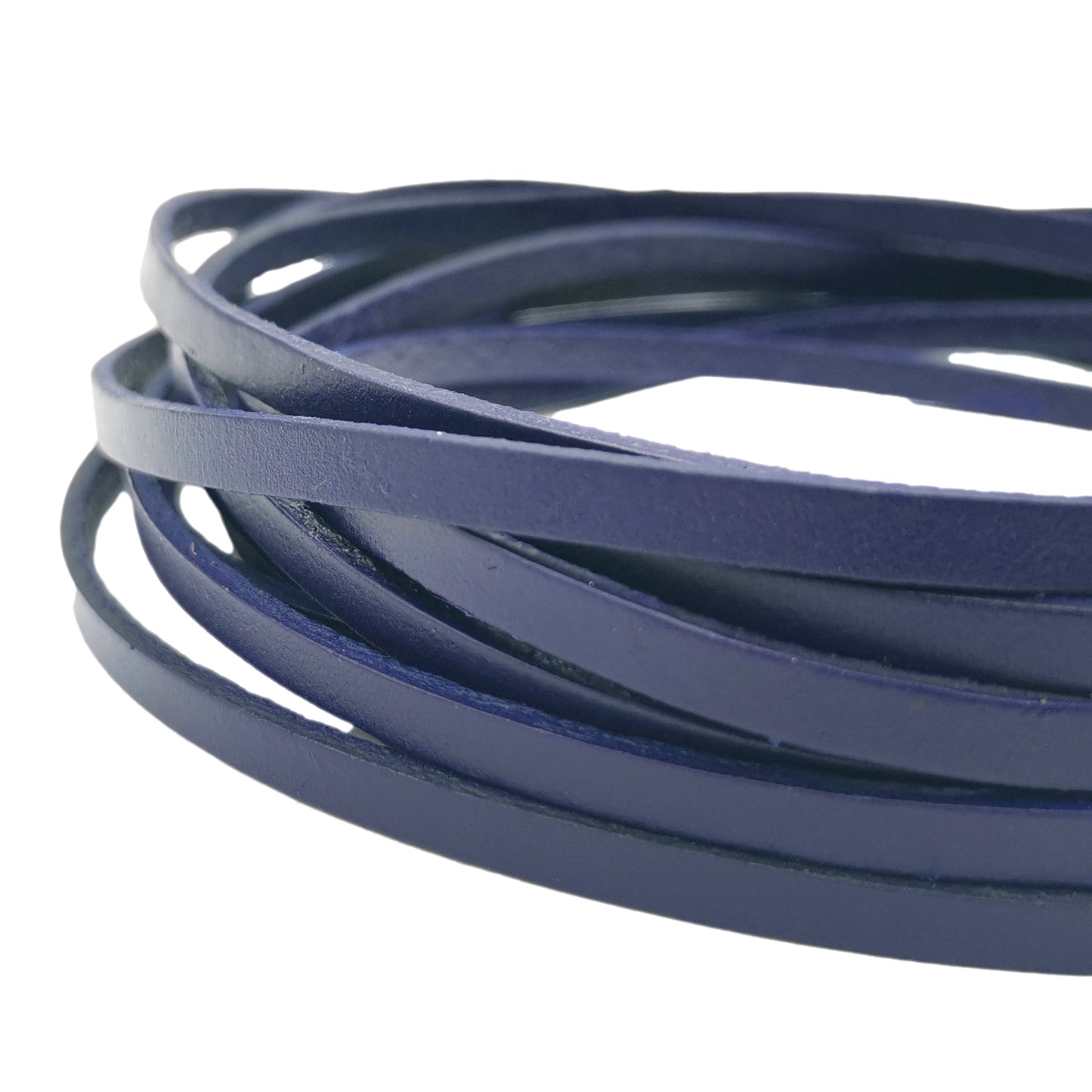 shapesbyX-5mmx2mm Flat Leather Cord 5mm Real Leather Strip Blueish Purple