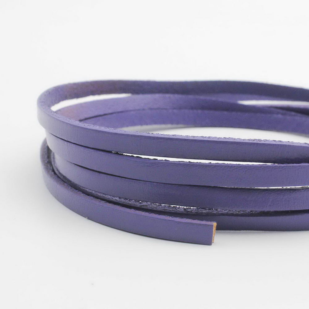 Purple Leather Strip 5x2mm Flat Leather Cords Genuine Cow Hide Jewelry Making