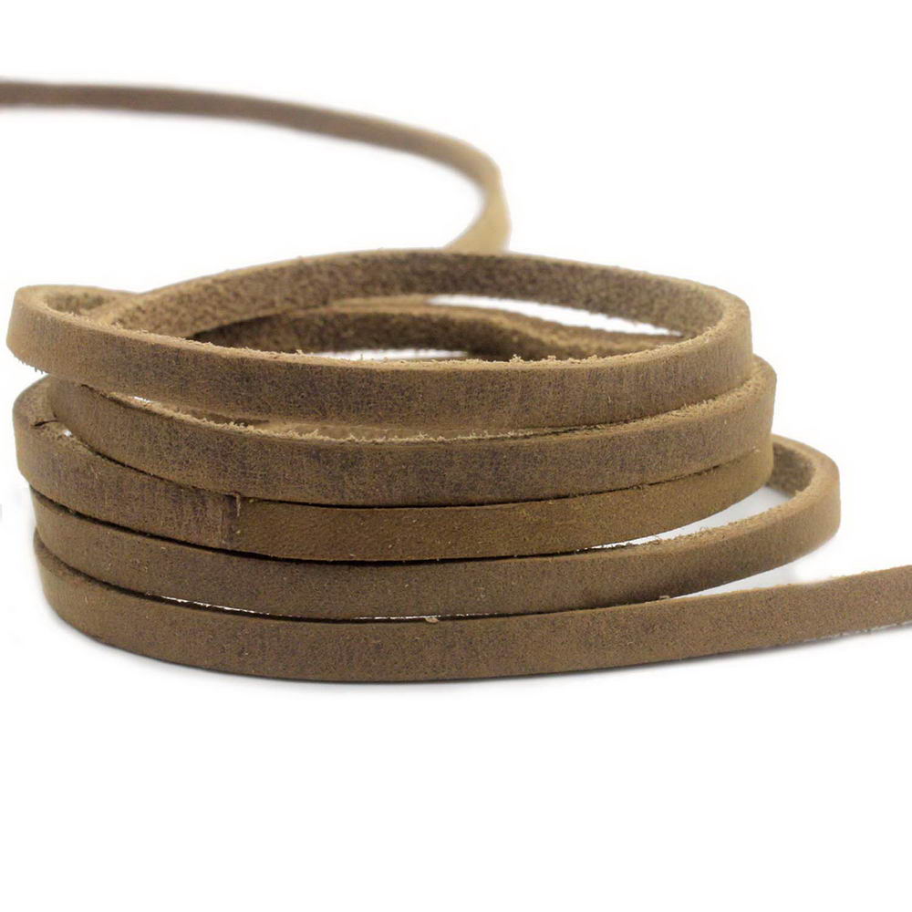 Rustic Soft Leather 5mm Flat 5mmx2mm Genuine Leather Cord 
