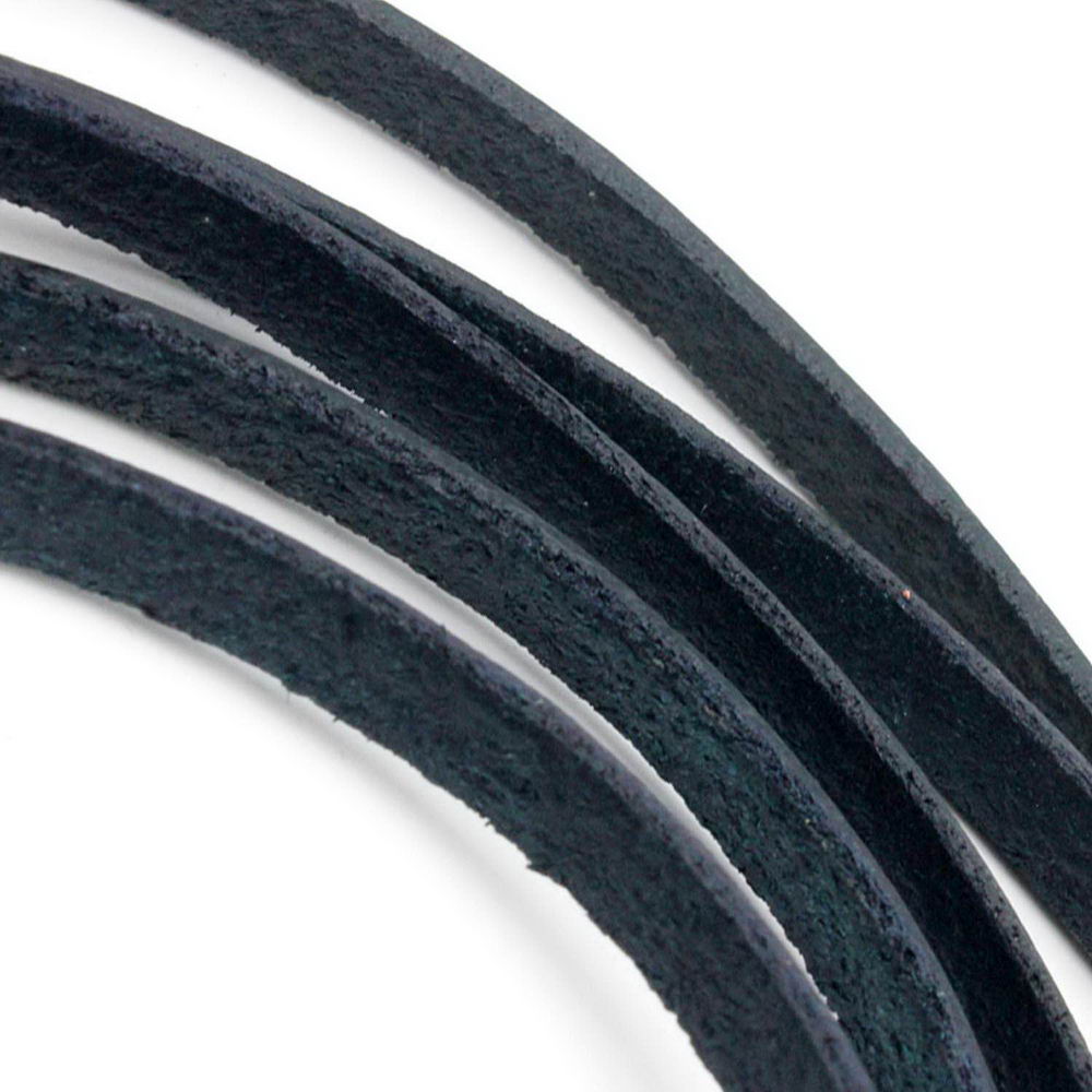 shapesbyX-5mm Flat Leather Cord 5x2mm Genuine Leather Strip Jewelry Making Navy Blue