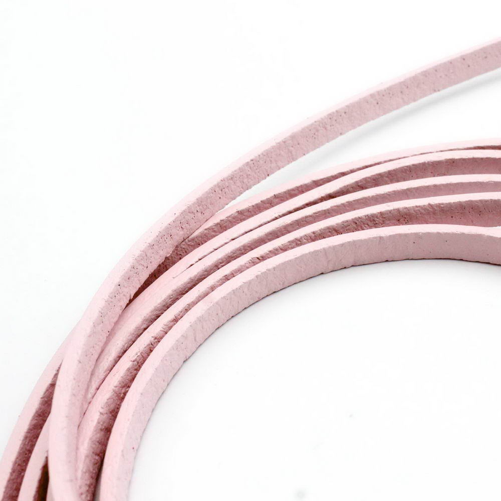 shapesbyX-5mm Flat Leather Cord 5x2mm Genuine Leather Strip Jewelry Making Baby Pink