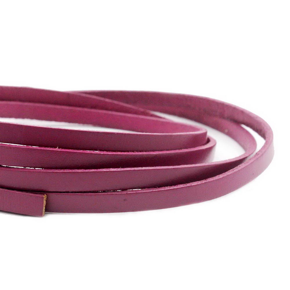 shapesbyX-5mmx2mm Flat Leather Cord 5mm Real Leather Strip Violet