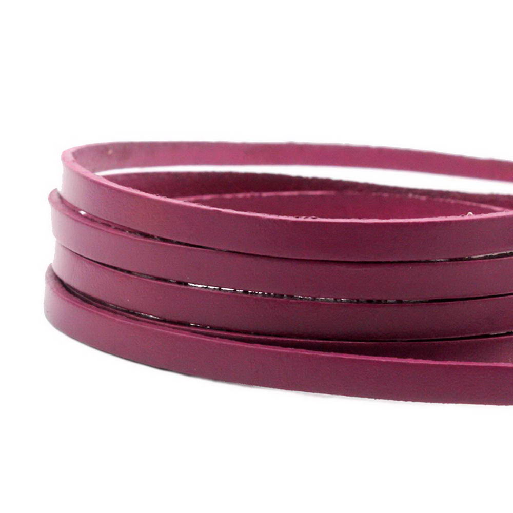 shapesbyX-5mmx2mm Flat Leather Cord 5mm Real Leather Strip Violet
