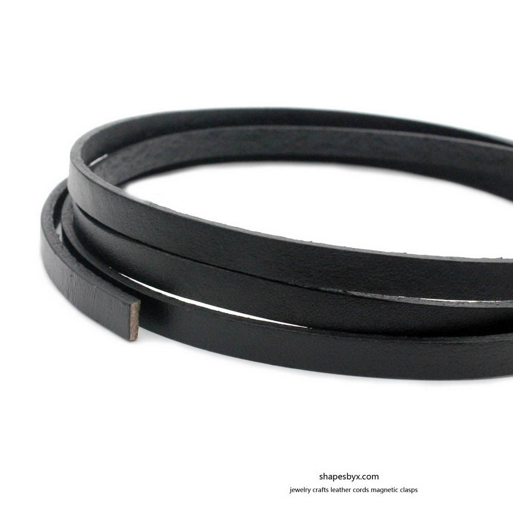 shapebyX-6x2mm Cordons plats en cuir véritable bande de cuir 6mm fabrication de bijoux cravate 1 mètre marron foncé