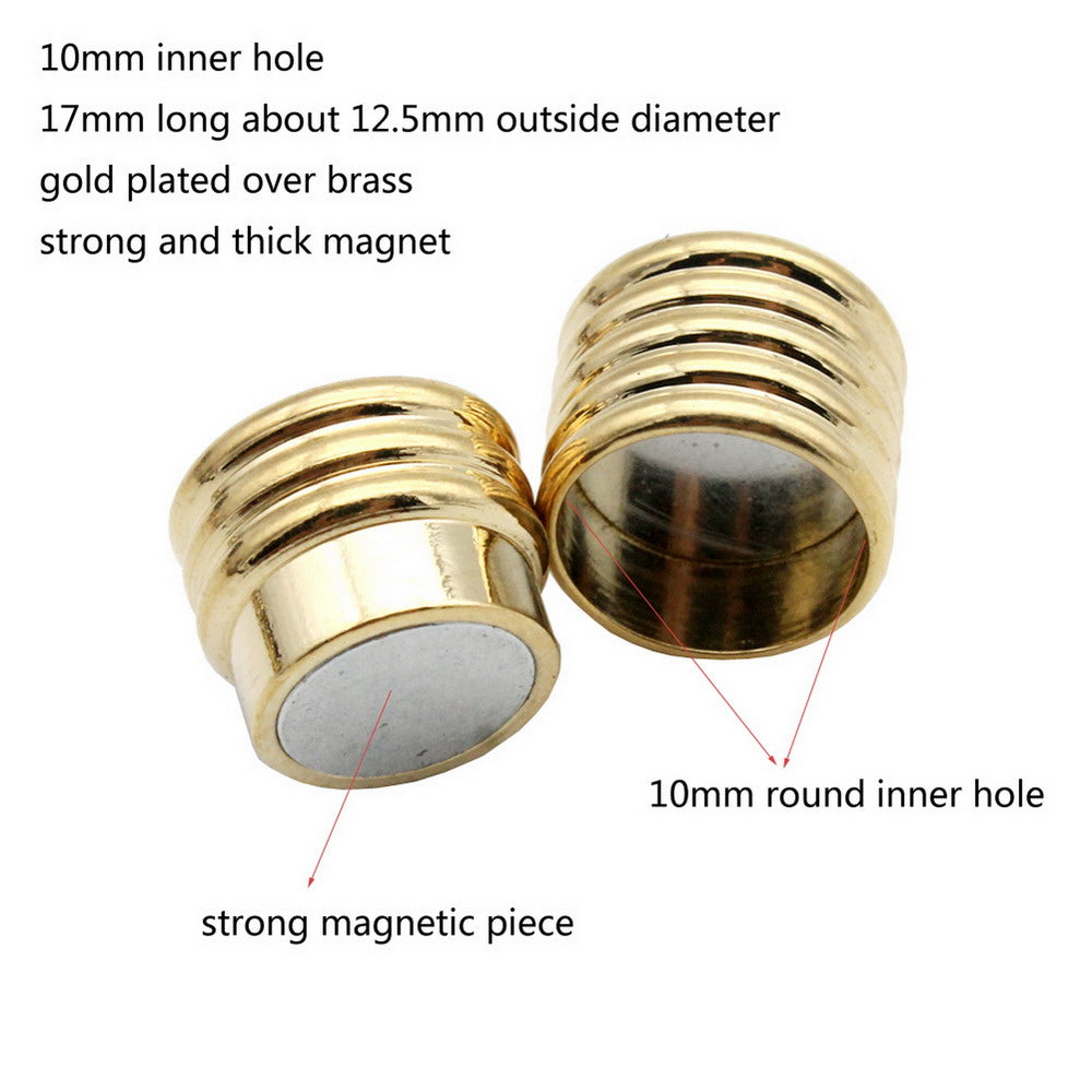 shapesbyX-3 Pieces 10mm Round Magnetic Clasps Opening Bracelet Jewelry Making End Caterpillars Shape