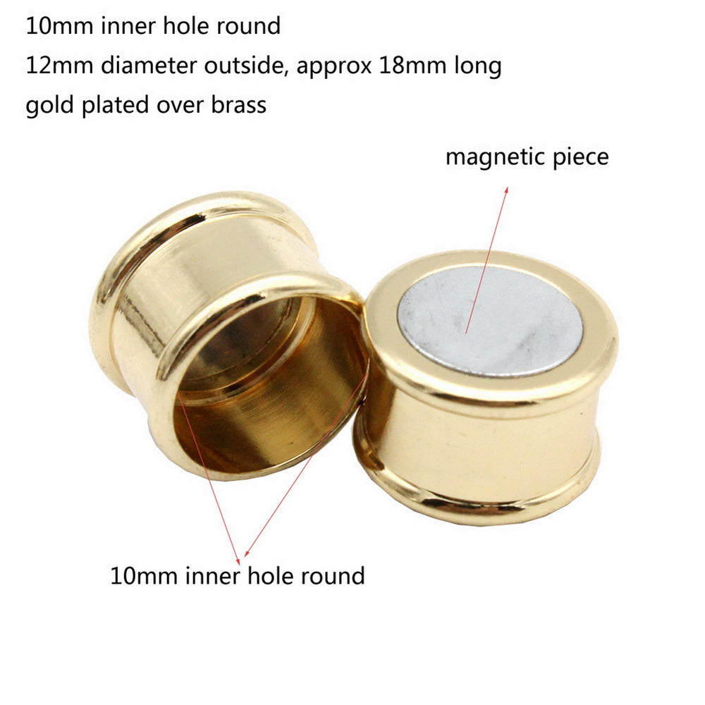 shapesbyX-3 Pieces 10mm Round Magnetic Clasps Opening Bracelet Jewelry Making End Barrel Clasps