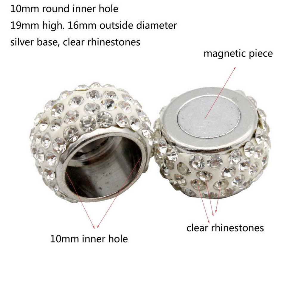 ShapesbyX-Rhinestones Magnetic Clasps for Bracelet Making 2 Pieces