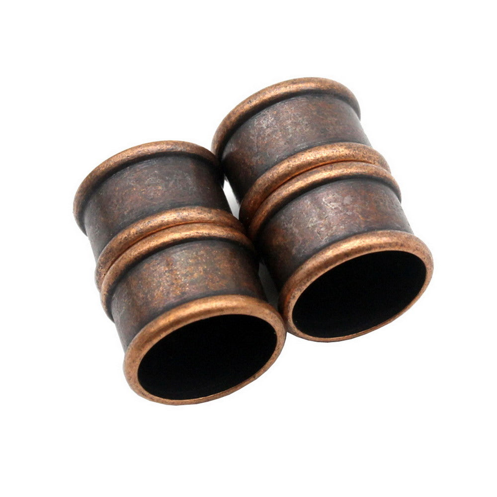shapesbyX-3 Pieces 12mm Inner Hole Magnetic Clip Clasps Cylinder Jewelry Making End Barrel Shape