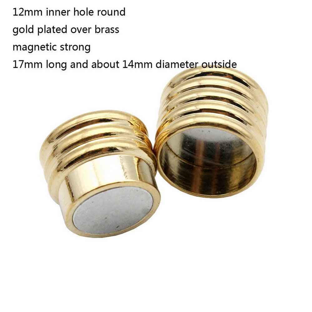 shapesbyX-3 Pieces 12mm Round Hole Magnetic Clasps Opening Jewelry Making End Carpenterworm Shape