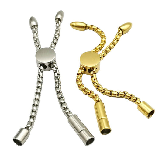 Schraubverschlüsse aus Edelstahl mit 3 mm Loch zur Schmuckherstellung für Armbänder und Halsketten