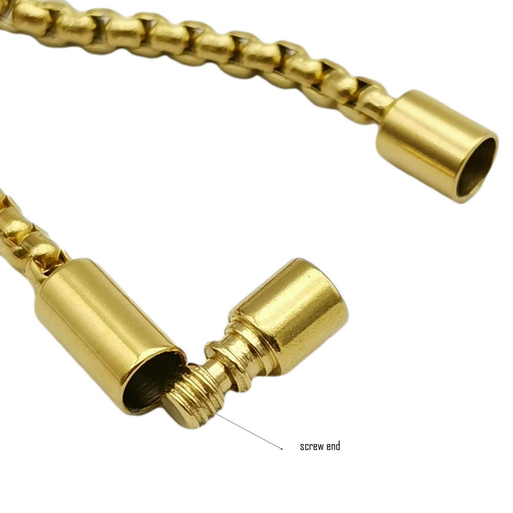 Schraubverschlüsse aus Edelstahl mit 3 mm Loch zur Schmuckherstellung für Armbänder und Halsketten