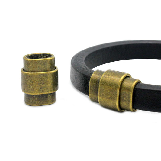 Locirice Leather Glue In Antique Bronze Magnetic Clasps Bracelet Making End 10mmx7mm Hole