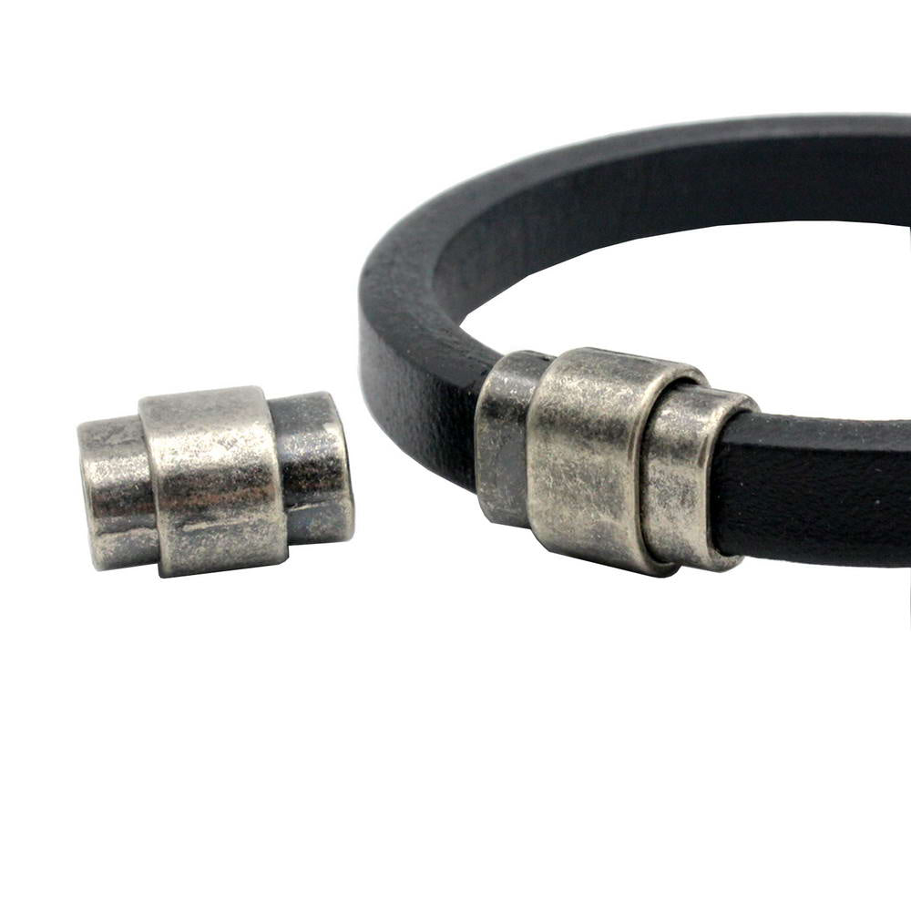 Für Locirice Lederkleber in silbernen Magnetverschlüssen, Armbandherstellung, Ende 10 mm x 7 mm Loch