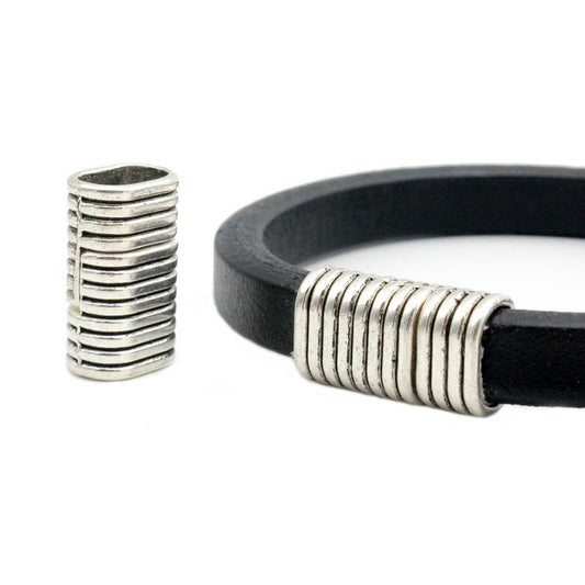 11x7mm Hole Magnetic Clasps and Closure Antique Silver, Licorice Leather Cord Glue End