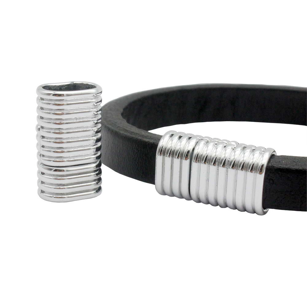 ShapesbyX-Magnetverschlüsse und Verschluss mit 11 x 7 mm Loch, Antiksilber, Klebeende aus Lakritzlederband