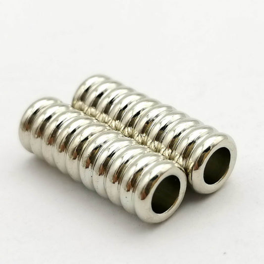 ShapesbyX-5 Stück 4 mm Innenloch-Magnetverschlüsse, Schmuckherstellung, Verschlüsse, Ende, Silber