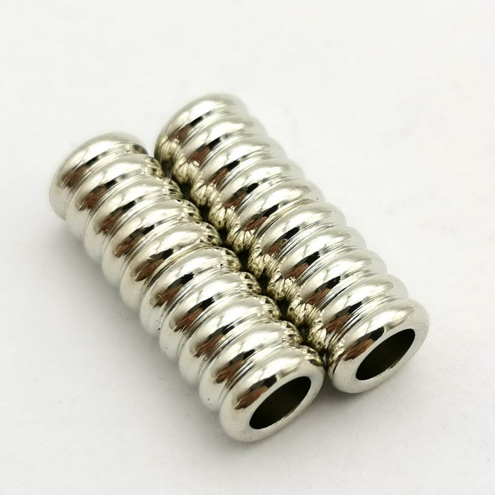 shapesbyX-5 Pieces 4mm Inner Hole Magnetic Clasps Jewelry Making Clasps End Silver