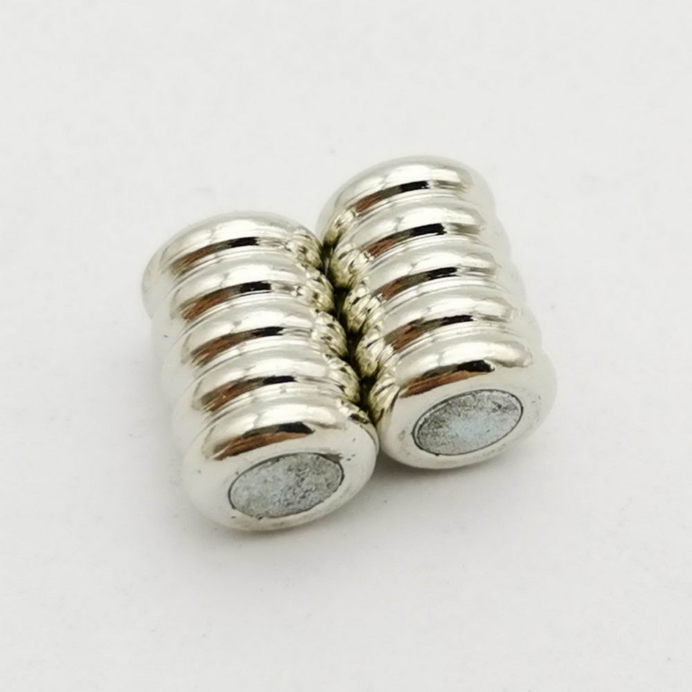 ShapesbyX-5 Stück 4 mm Innenloch-Magnetverschlüsse, Schmuckherstellung, Verschlüsse, Ende, Silber