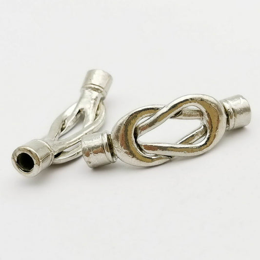 shapesbyX-5 Pieces 4mm Inner Hole Magnetic Clasps Jewelry Making Clasps End Silver