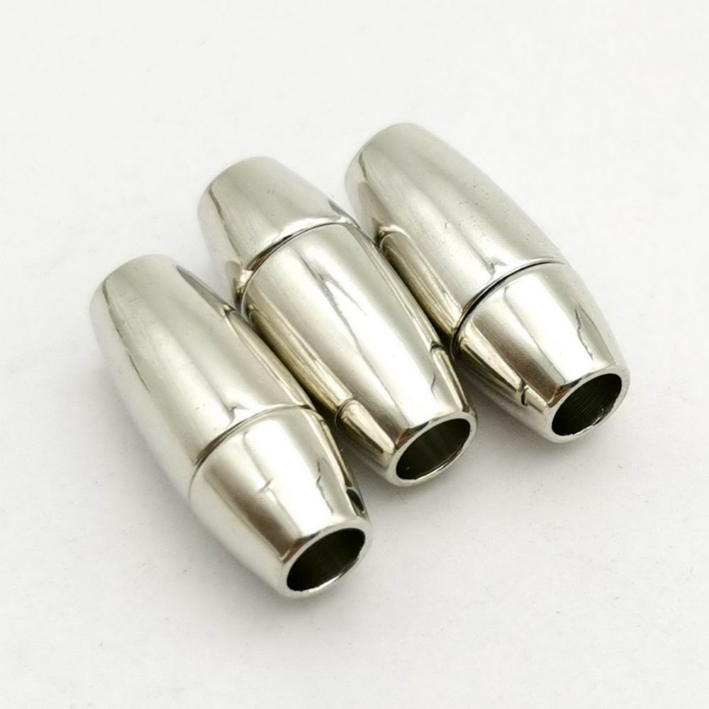 ShapesbyX-5 Stück 3,8 mm Innenloch-Magnetverschlüsse, Schmuckherstellung, Verschlüsse, Ende, Silber