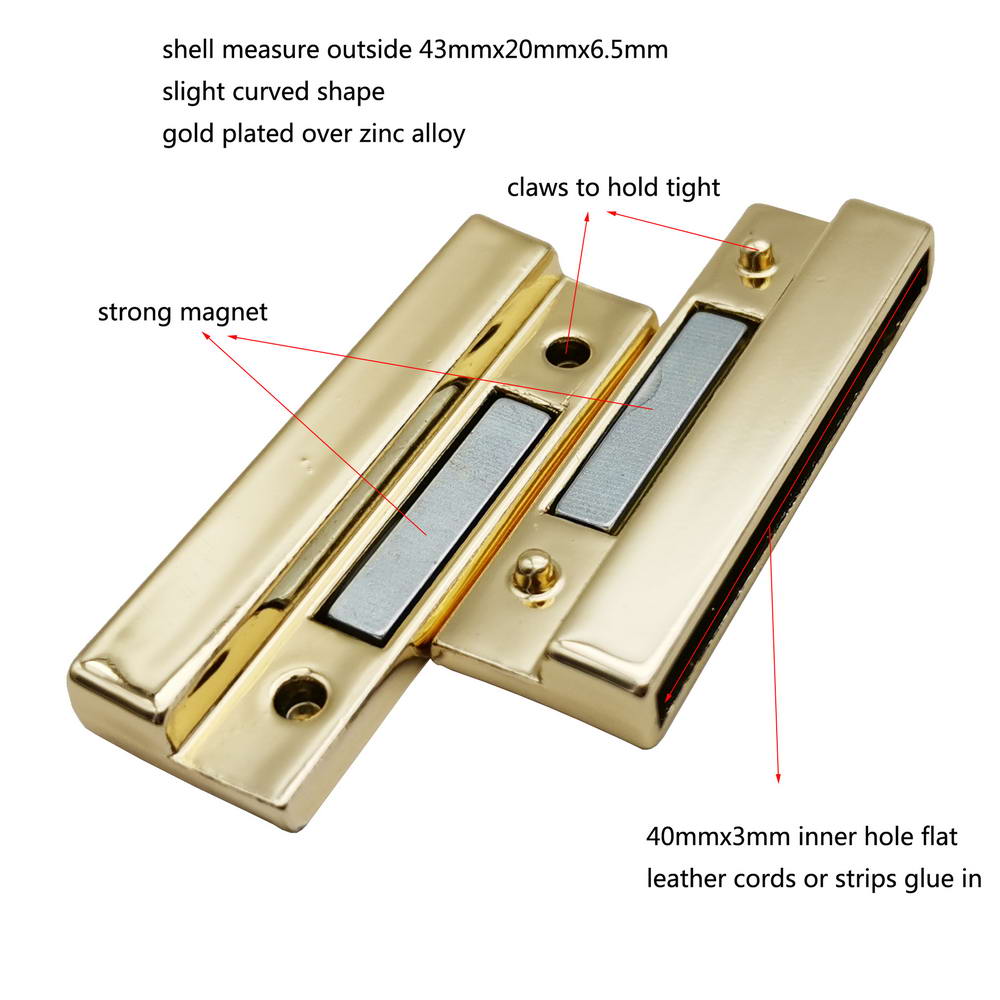 Gold 40mmx3mm Loch Magnetverschlüsse und Verschluss Starker Magnet Schmuckherstellung Ende