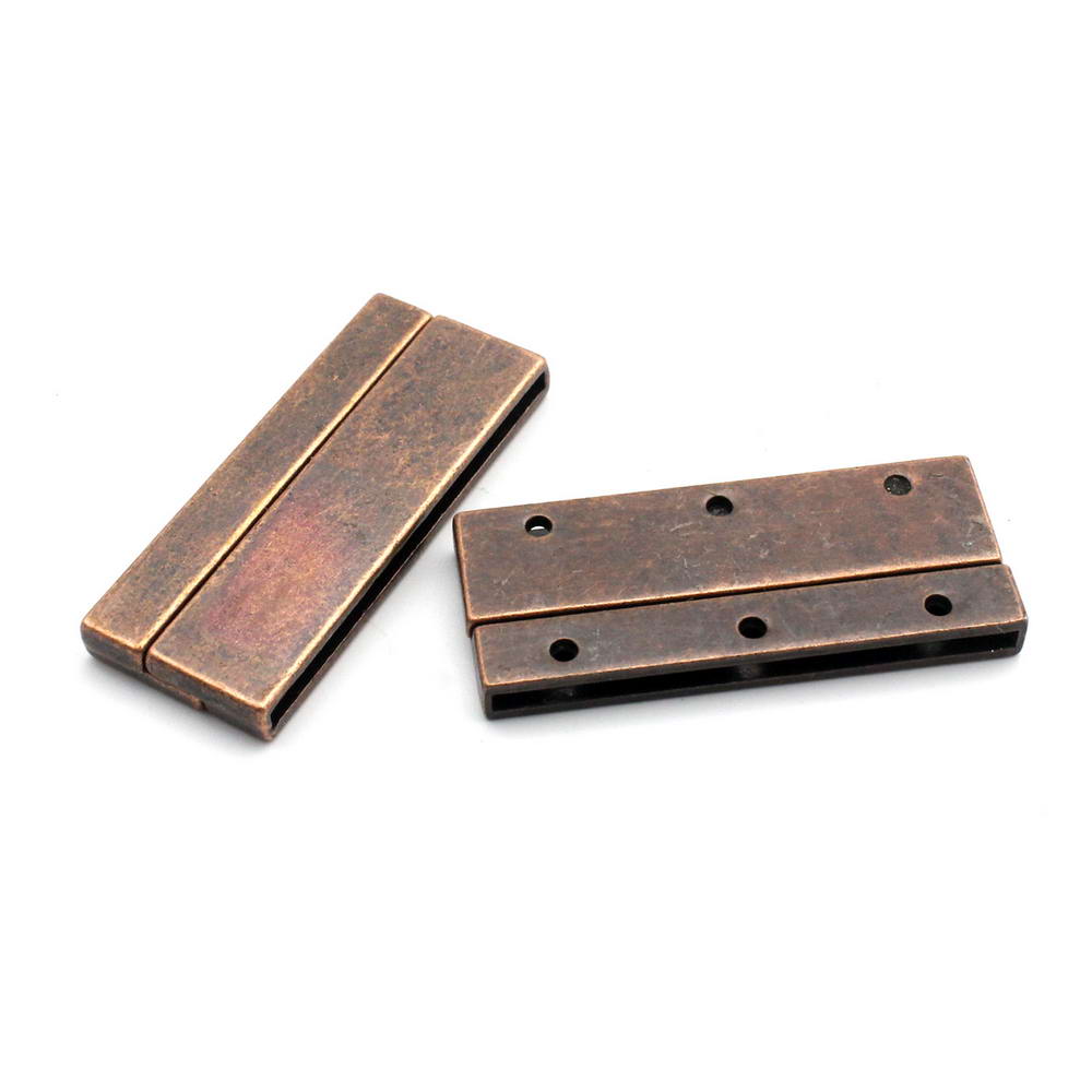 ShapesbyX-Antik Kupfer flache Magnetverschlüsse 40 mm x 2 mm Loch Lederband zum Einkleben