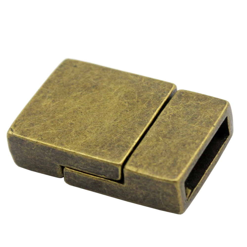 Flache Bronze-Magnetverschlüsse und -Verschlüsse für die Armbandherstellung, 10 x 3 mm Loch, flacher Lederkleber
