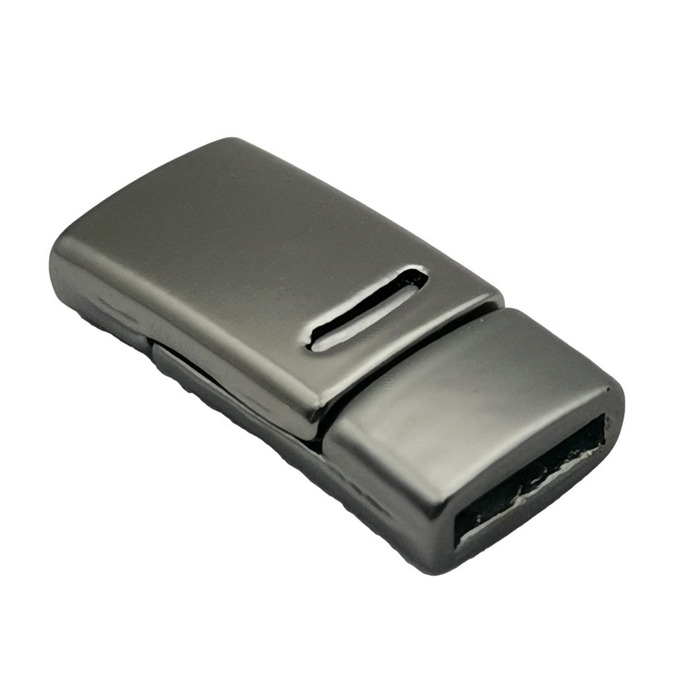 ShapesbyX-Gun Metall-Armbandverschlüsse und -verschluss, flach, 10 mm x 2 mm, Innenloch, magnetisches Ende