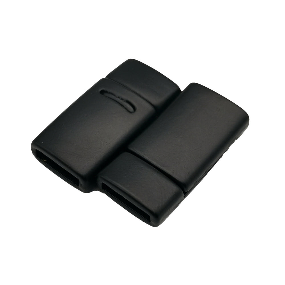 Fermoirs magnétiques noirs mats, pour la fabrication de bracelets, bande de cuir plate de 10mm, colle intérieure de 10x2mm
