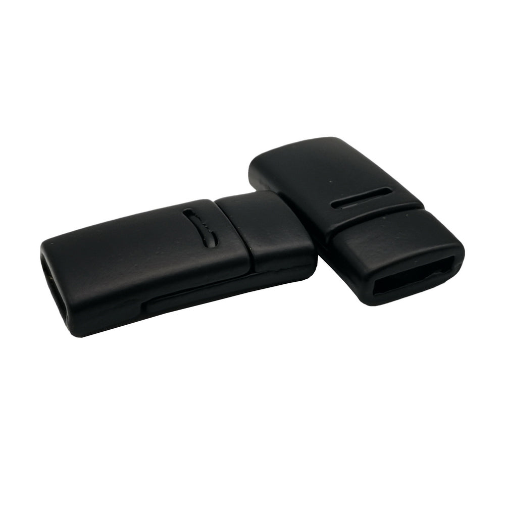 Fermoirs magnétiques noirs mats, pour la fabrication de bracelets, bande de cuir plate de 10mm, colle intérieure de 10x2mm