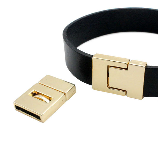 15mmx2mm Flat Magnetic Closure Clasps Gold,15x2mm Hole Bracelet Making End Leather Strip Glue