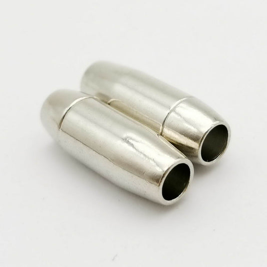 ShapesbyX-5 Sets 5 mm rundes Loch, silberfarbene Magnetverschlüsse, Armbandherstellungsende für 5 mm Lederband