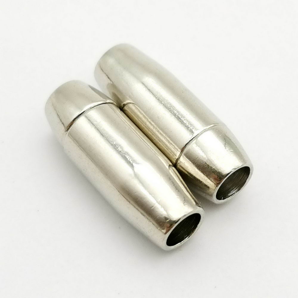 ShapesbyX-5 ensembles de fermoirs magnétiques argentés à trou rond de 5 mm, extrémité de fabrication de bracelet pour cordon en cuir de 5 mm