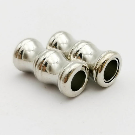 shapesbyX-5 sets 5mm Round Hole Silver Magnetic Clasps Bracelet Making End for 5mm Leather Cord