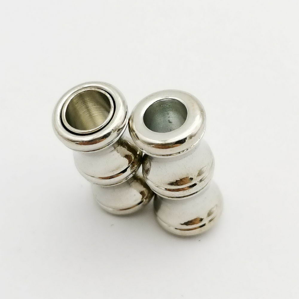 shapesbyX-5 sets 5mm Round Hole Silver Magnetic Clasps Bracelet Making End for 5mm Leather Cord