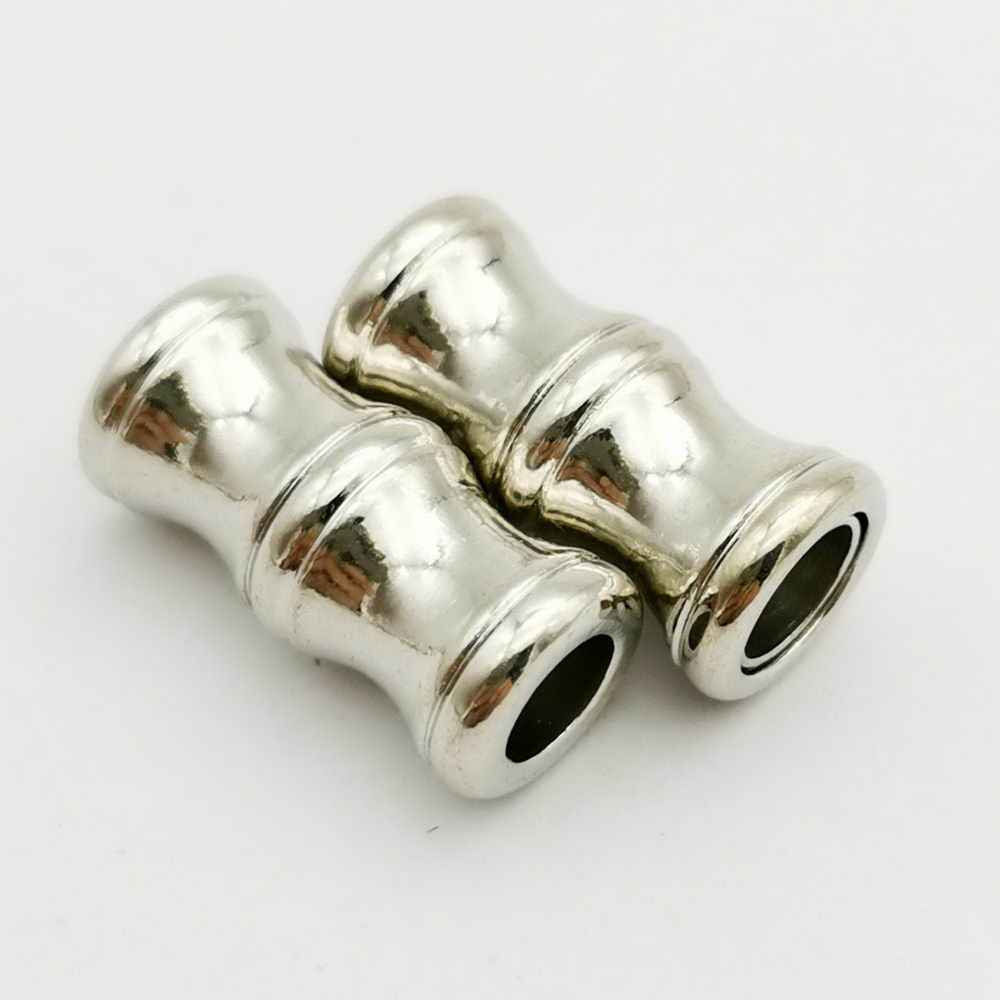 shapesbyX-5 sets 5mm Round Hole Silver Magnetic Clasps Bracelet Making End for 5mm Leather Cord