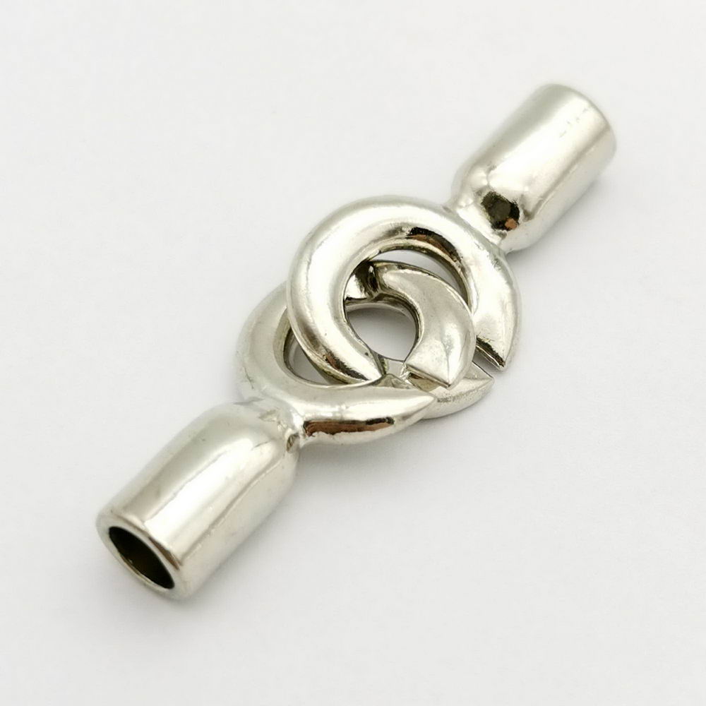 shapesbyX-5 sets 5mm Round Hole Hook Clasps for 5mm Round Cord Jewelry Clasps Bracelet End