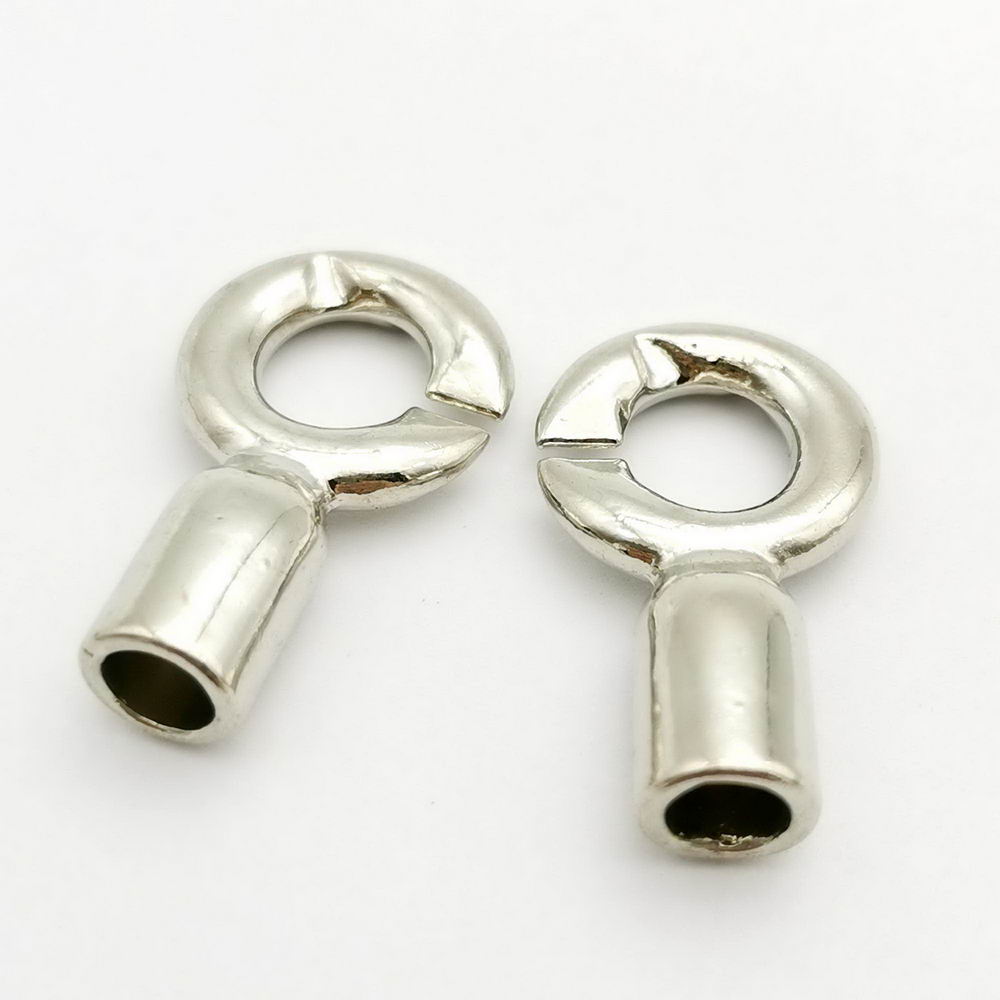 shapesbyX-5 sets 5mm Round Hole Hook Clasps for 5mm Round Cord Jewelry Clasps Bracelet End