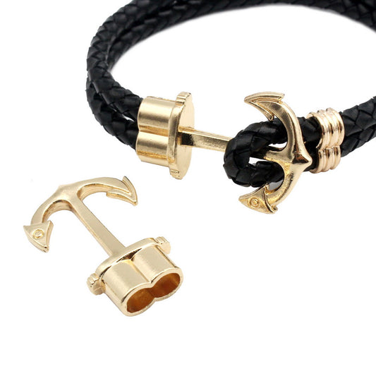 ShapesbyX-Anchor Bracelet faisant des fermoirs ton or bijoux charme crochet 5.5mm trou 3 ensembles MT616-1