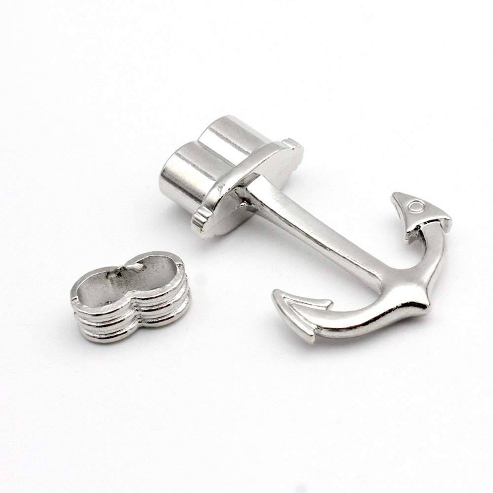 ShapesbyX-Anchor Bracelet Faisant des Fermoirs Or Rose Trou de 5,5 mm 3 Ensembles pour Cordons en Cuir de 5 mm