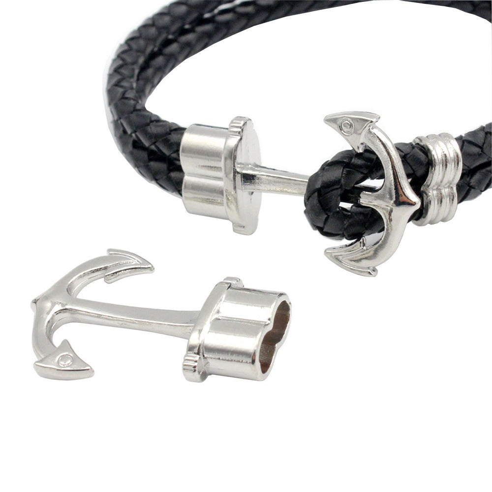 ShapesbyX-Anchor Bracelet Making Clasps Rose Gold 5.5mm Hole 3 Sets for 5mm Leather Cords