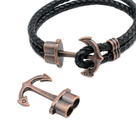 ShapesbyX-Anker-Armband-Verschlüsse, Antik-Kupfer-Schmuck-Charm-Haken, 5,5 mm Loch