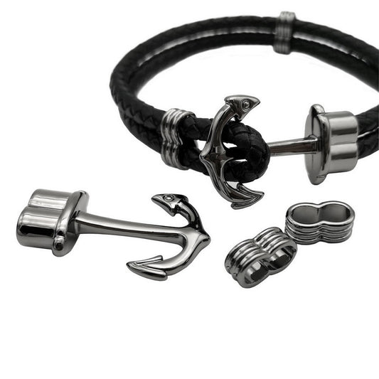 ShapesbyX-Anchor Bracelet faisant des fermoirs en métal noir bijoux charme crochet 5.5mm trou 3 ensembles MT616-5