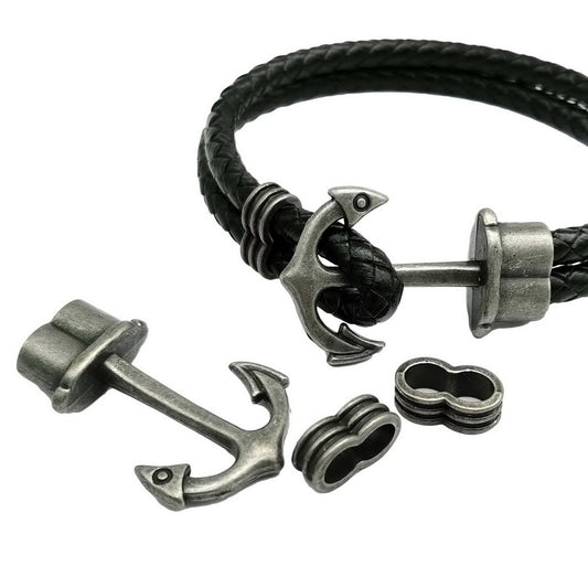 ShapesbyX-Anchor-Hakenverschlüsse für die Armbandherstellung für 5-mm-Kordeln, antikes Zinn