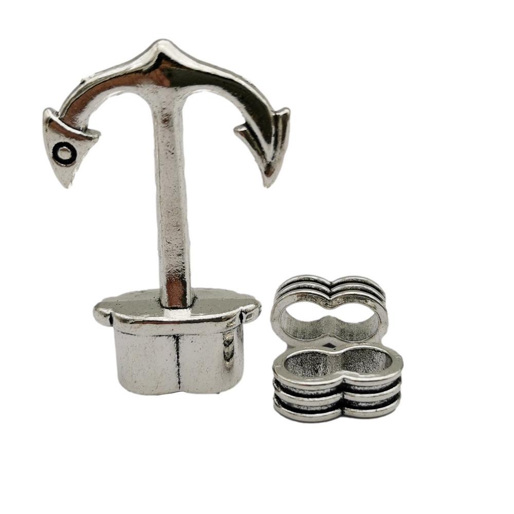 Matte Silver Anchor Bracelet Making Clasps Jewelry Charm Hook 5.5mm Hole for 5mm Round Cords