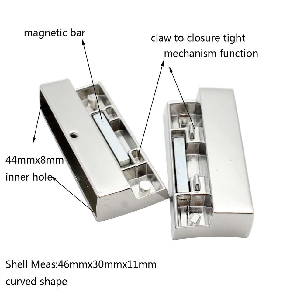 shapesbyX-44mmx8mm Inner Hole Magnetic Clasps and Closure,Big Size Silver End 44mm 8mm