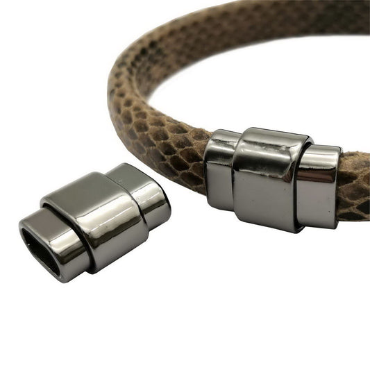 Fermoirs magnétiques, trou de 10mm x 5mm, fabrication de bracelet, extrémité noire brillante